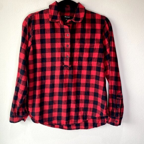 Madewell Flannel Popover Shirt in Buffalo Check M - Picture 1 of 8